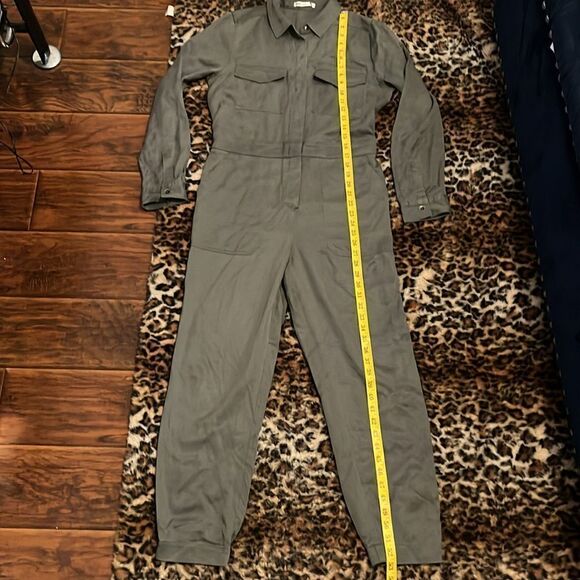 Marine Layer Frida Utility Green Tencel Distressed Jumpsuit Boho Contemporary - Picture 11 of 16